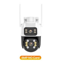 듀얼 스크린 와이파이 IP 카메라 8MP 4K 듀얼 렌즈 4MP HD AI 인간 감지 보안 보호 방수 CCTV 감시 iCSee, 3.8MP NO Card - AU 플러그