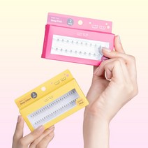 깜빡 인조 가닥속눈썹, 10mm, 띠크(블랙), 4기둥