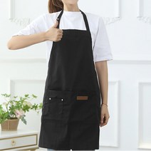 블랙 똑딱이 목걸이형 생활방수 홀앞치마 한식앞치마 도예앞치마 요양사앞치마 꽃꽂이앞치마, 단품, 단품