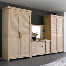 피톤치드 편백나무 원목 서랍 화장대 와이드 1100, 화장대+거울