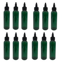 Natural Farms의 118.3ml4온스) 그린 코스모 플라스틱 병 - 12팩 빈 리필 가능 BPA 프리 에센셜 오일 아로마테라피 | 블랙 트위스트 탑 캡 미국 제조