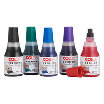 에스엠프린팅 자동스탬프 잉크 25ml (컬럽) 정품 리필 수성 불변잉크 스탬프패드 충전, 적색
