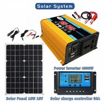 4000W Modified Sine Wave Power InverterLED Display 12V To 110V 220V Solar Panel System Controller Vo, 02 220Vwith SolarPanel