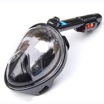 스킨스쿠버장비 다이빙 마스크 수중 스쿠버 안티 안개 풀 페이스 다이빙 마스크 전문 스노클링 세트 미끄럼 방지 링 스노클, 레귤러 블랙, 초분