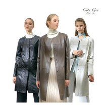 [씨티지] 이태리 양가죽 라운드카라 롱코트