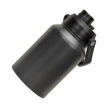 진공 물병 68oz 절연 스테인레스 스틸 대형 이중 벽 뚜껑 음료 디스펜서 주전자 차 커피 뜨거운 차가운 주스, 검은색, 14x28cm
