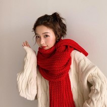 여자 겨 머플러 보송보송 짜임 포근 러블리 목도리 여성 두꺼운 니트 남자 커플 환절기 울-735056NH