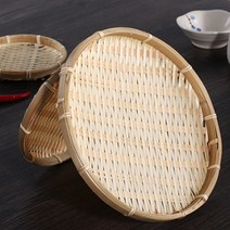 수작업 대나무 원형 싸리 채반 전소쿠리 사이즈택1, 27cm