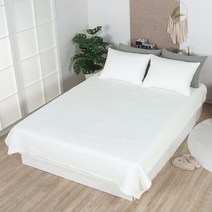 천솜이 리즈 다이아 60수아사 피그먼트워싱 순면이불겸침대패드(고정밴드 없음 SS/Q/K/LK)8종모음, 백아이보리