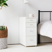 마켓비 철제 3단 5단 미니 사이드 수납장 서랍장, 6단 화이트