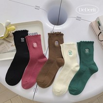데데리트 레터링 자수 사계절 여성 여자 패션 디자인 예쁜 양말