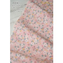 퀼트 수입린넨원단 광목 린넨 캔버스 누빔 피드색 지지미 원단 천 145x50cm 목가적 인 꽃 능직 면직물 diy 어린이 착용 천으로 침구 퀼트 장식 홈 b, 보조개 핑크하프 m