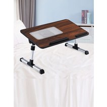 높낮이조절책상 컴퓨터 리프트 테이블 휴대용 침대 접이식 노트북 스탠드 책상 냉각 팬, 목재