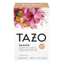 타조 티 허브 패션티 20티백 6박스 Tazo Herbal Tea Bags For a Refreshing Beverage Passion Caffeine-Free 20 6 ct, 1set
