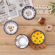 [프라카] 폴란드풍 도자기 소스볼 세트 4P, 색상:올패턴, 1세트