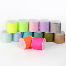 [펠트친구] 0.8mm 파스텔매듭실(100m) / 폴리 나일론 꼰사 전통 매듭 공예용 실, 네온옐로우