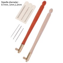 프랑스자수DIY 프랑스 자수 바늘 탬버 크로셰 뜨개질 후크 3개의 바늘이 있는 루네빌 후크, 1세트 랜덤