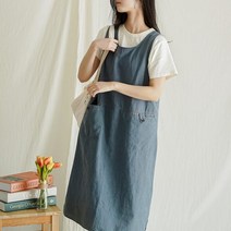 오시라도 하운드 포켓 린넨 멜빵 원피스