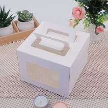 아이팩 미니케익창박스 화이트 크라프트 받침포함(50세트), 50세트, 화이트상자+화이트받침