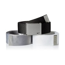 나이키 골프 웹 벨트 남자 3팩 선물 세트, Black/White/Grey, One Size