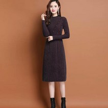 JINGHENG 여성 니트 원피스 하프 박시 퍼 원피스 슬림핏 니트원피스 뷔스티에원피스125678562