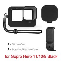 GoPro Hero 11 용 소프트 실리콘 보호 커버 렌즈 캡 Gopro 10 9 배터리 사이드 케이스 포함 블랙 액션 카메라 액세서리, A
