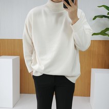 로니제이 남자 고중량 오버핏 램스울 헤라시 폴라 니트