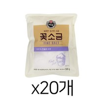 백설 꽃소금 500g X 20 천일염/맛소금/꽃소금/조미료/감미료, 20개