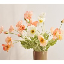 양귀비 한송이 꽃다발 인테리어 소품 흐드러진 조화 장식 꽃장식 셀프 백일상 돌상 엄마표, 양귀비_샴페인