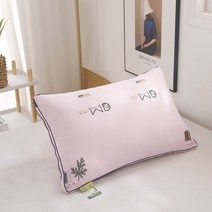 구스다운이불 웜우드 거위 베개 침실 침대 48*74cm 쿠션 높은 자궁 경부 수면 척추 순수 코튼 듀벳 커버, 분홍색, 48x74cm 750g