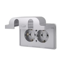 [클린]디아트 방우콘센트 가로 2구 실버, 단품