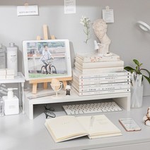 DND마켓 모니터 받침대 컴퓨터 테이블 선반 USB사양 1단 2단 (주)존 글로벌, 우드