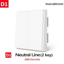 Aqara 스마트 벽 스위치 D1 Zigbee 무선 원격 제어 제로 라인 중립 화재 와이어 트리플 버튼, 04 with neutral 2 key