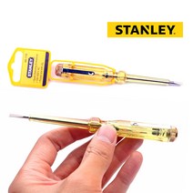 스탠리 검전드라이버 AC 100V~500V 테스터 배선 단락 검사 테스트 검전기 전압 테스터기 테스트기 경량형 휴대형 전류 전기 테스터기 테스타기 조명 콘센트 콘선트 검전 드라이버, 1개