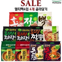 풀무원 정면 홍면 백면 로스팅 돈코츠라멘 짬뽕 짜장면 생면식감 꽃게탕면 멀티팩 4입 4개 골라담기, 돈코츠라멘 순한맛4입 2개, 홍게짬뽕4입 2개