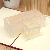 팝업 입체 플라워 카드 발렌타인데이 어버이날 스승의 날 3D 초대장 종이 세계 명소 생일 인사말 관광 엽서 날짜 보관 소년 선물, White House