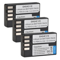 카메라 베터리 호환 2000mah d-li109 d li109 dli109 충전식 펜탁스 k-70 k70 k-50 k50 k-30 k30 k-s1 ks1 k-s2 ks2 배터리, 배터리 3개