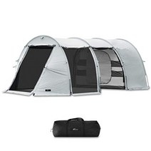 FIELDOOR 4인용 장박용 여름 돔텐트 터널형 투룸 패밀리텐트 620, 라이트 그레이/이너 텐트