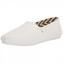 TOMS 여성용 알파르가타 재활용 면 캔버스 로퍼 플랫 블랙/블랙, 10, White