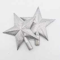 크리스마스 트리 장식 반짝이 큰 별 데코 - 은색