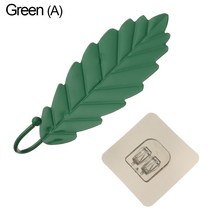 1PC 금속 후크 잎 모양 옷장 가방 키 행거 시계 가방 랙 리프 홈 벽 장식 철 후크 주방 랙 용품, green-A