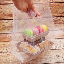 투명비닐손잡이봉투100장 30x20+10 PE투명비닐쇼핑백, 단품