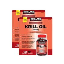커클랜드 크릴오일 Krill Oil 500mg 160캡슐 x2병 (아스타잔틴 함유)