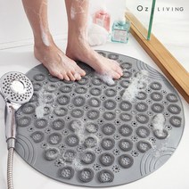 오즈리빙 욕실 미끄럼방지매트 원형 발세척매트 패드, 원형 미끄럼방지매트-핑크