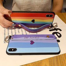 무지개 핸드 스트랩 거치대 슬림 케이스 갤럭시 S21 S20 S10 S9 노트20 노트10 노트9 A10 A30 A31 A51 A71 A32 A42 A21S 아이폰 11 12 X