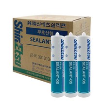 [박스판매] 신에츠 실리콘 OS 무초산실리콘 무초산 다목적 실리콘, 백색+마스킹테이프