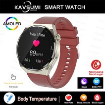 스마트밴드 혈당 스마트 워치 남자 심전도 모니터 혈압 체온 스포츠 방수 피트니스 트래커 Smartwatch, [17] Red