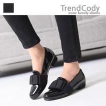트렌드코디 TC19254GM big 에나멜 2.5cm 골지 리본 단화 빅사이즈 270mm 로퍼 플랫슈즈 학생화