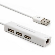 네트워크 랜카드 Usb 이더넷 3 포트 usb 허브 2.0 rj45 lan 카드 어댑터 mac ios 안 드 로이드 pc, [01] WHITE
