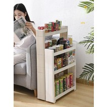 틈새 선반 세탁실 주방 수납장 세제 바퀴달린 화장대 3단 이동식, A